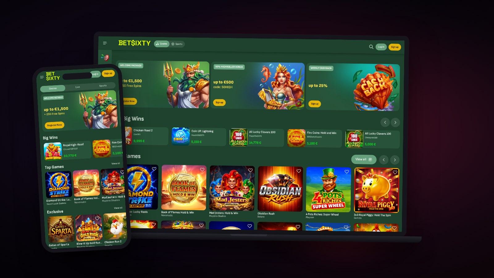 Betsixty Casino Bonus